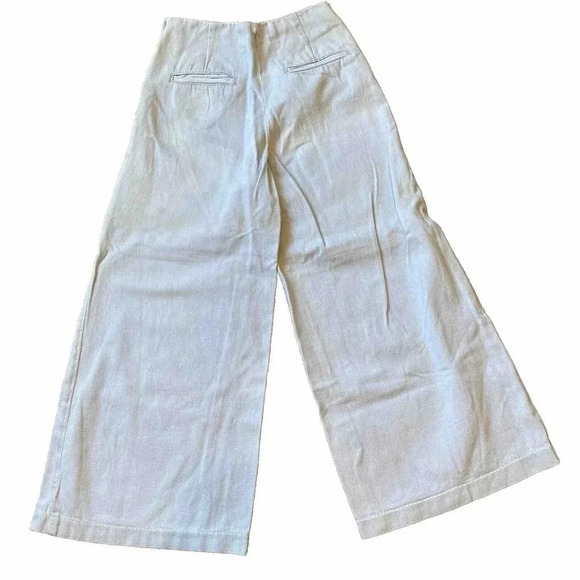 Zara Y2K TRF Light Wash Blue Denim Wide Leg Jeans Women 00 Side Zipper Pockets - Picture 1 of 9
